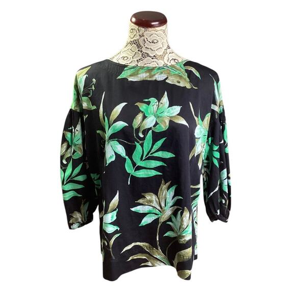 Lauren Ralph Lauren Women's Printed Bishop three-quarter length bishop sleeves L - Picture 1 of 7